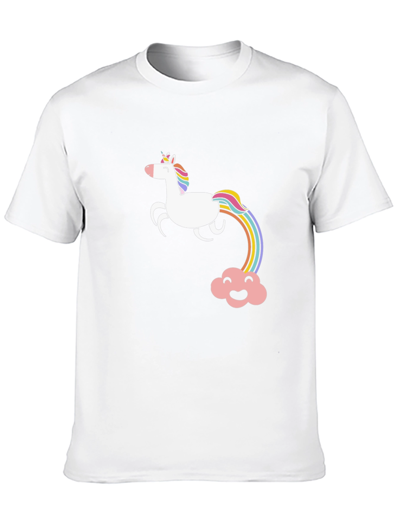 Unicorn Rainbow Graphic Tee - Black Cotton Casual T-Shirt