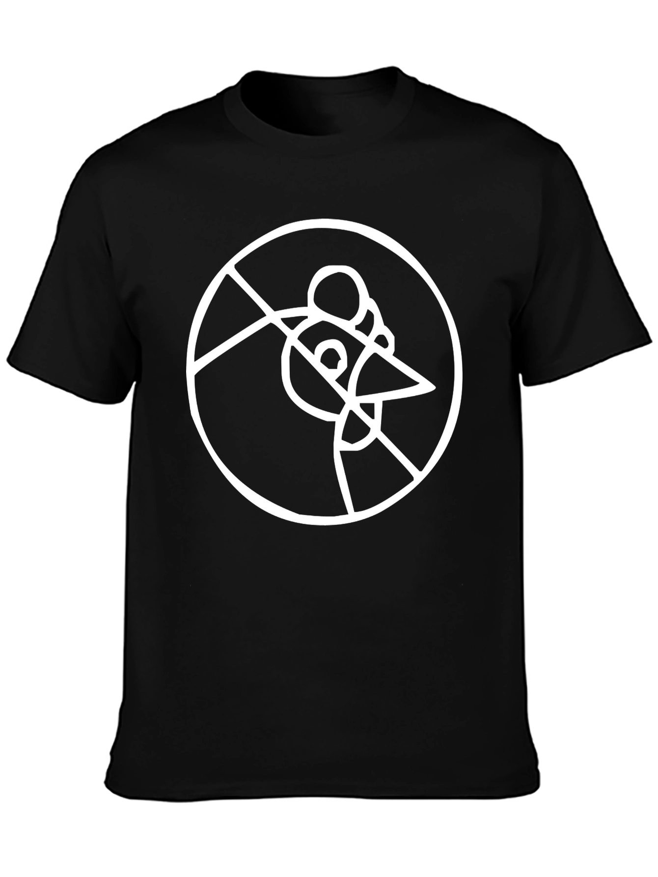 Abstract Graphic Tee - Black Cotton T-Shirt