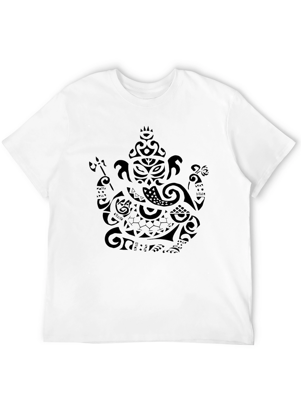 Tribal Ganesha Print Black T-Shirt