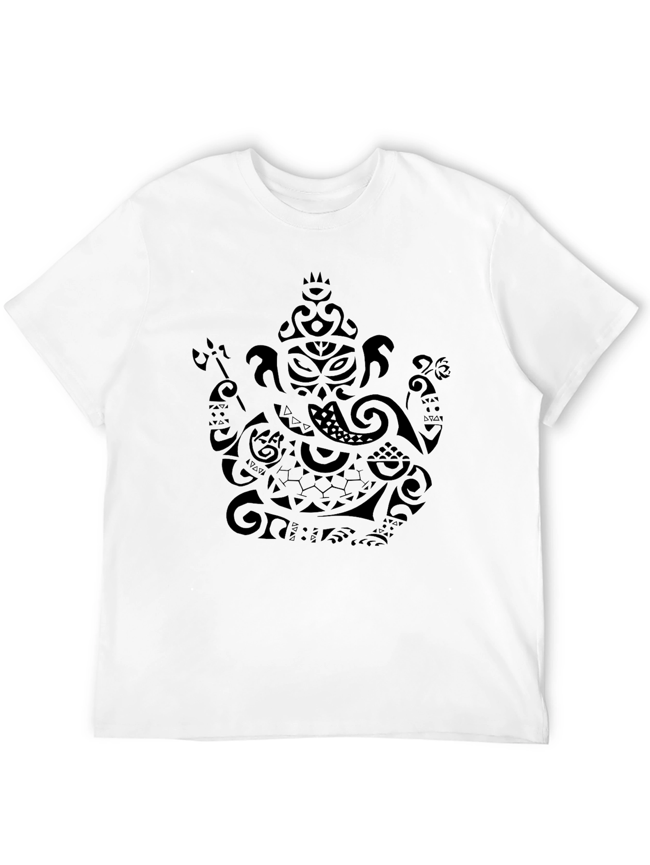 Tribal Ganesha Print Black T-Shirt