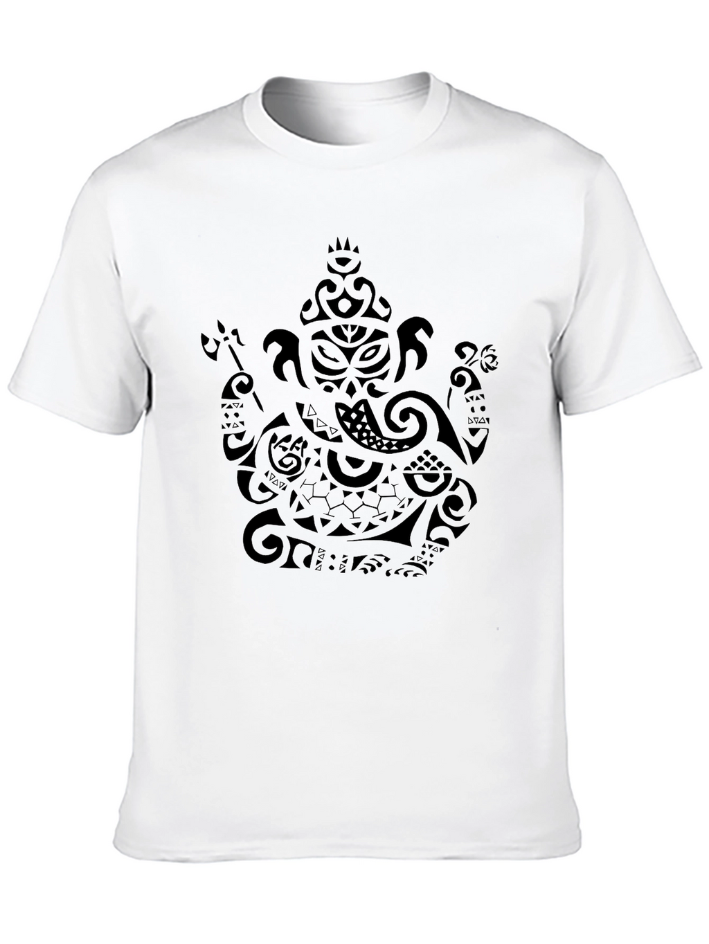 Tribal Ganesha Print Black T-Shirt