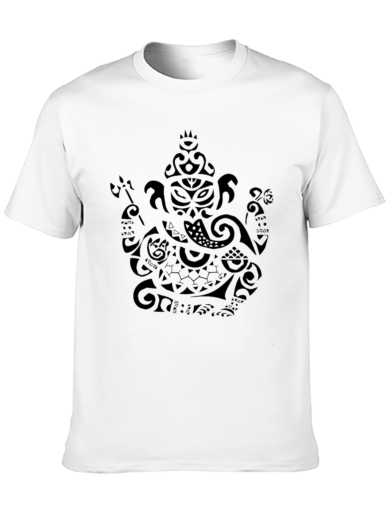 Tribal Ganesha Print Black T-Shirt