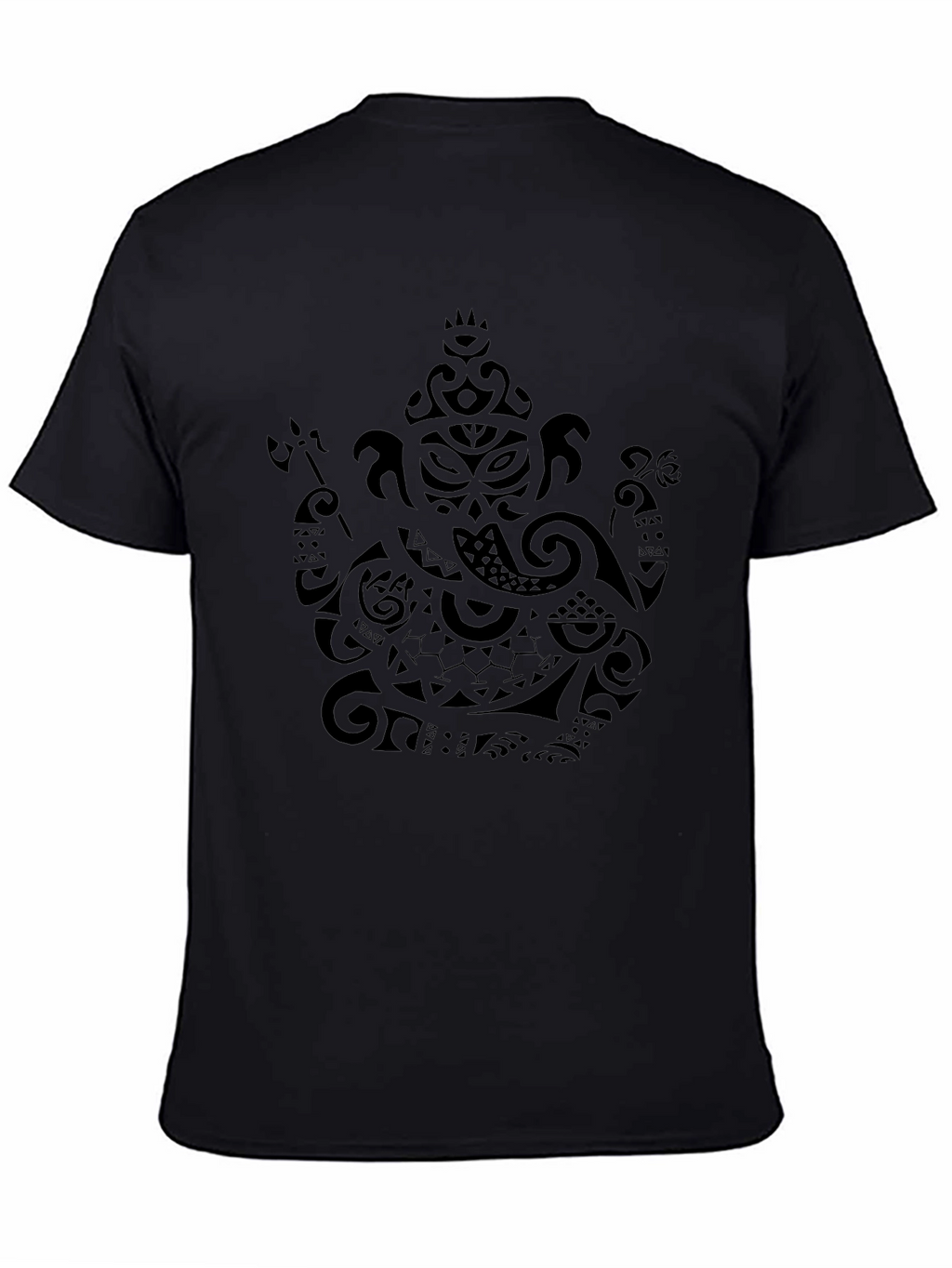 Tribal Ganesha Print Black T-Shirt