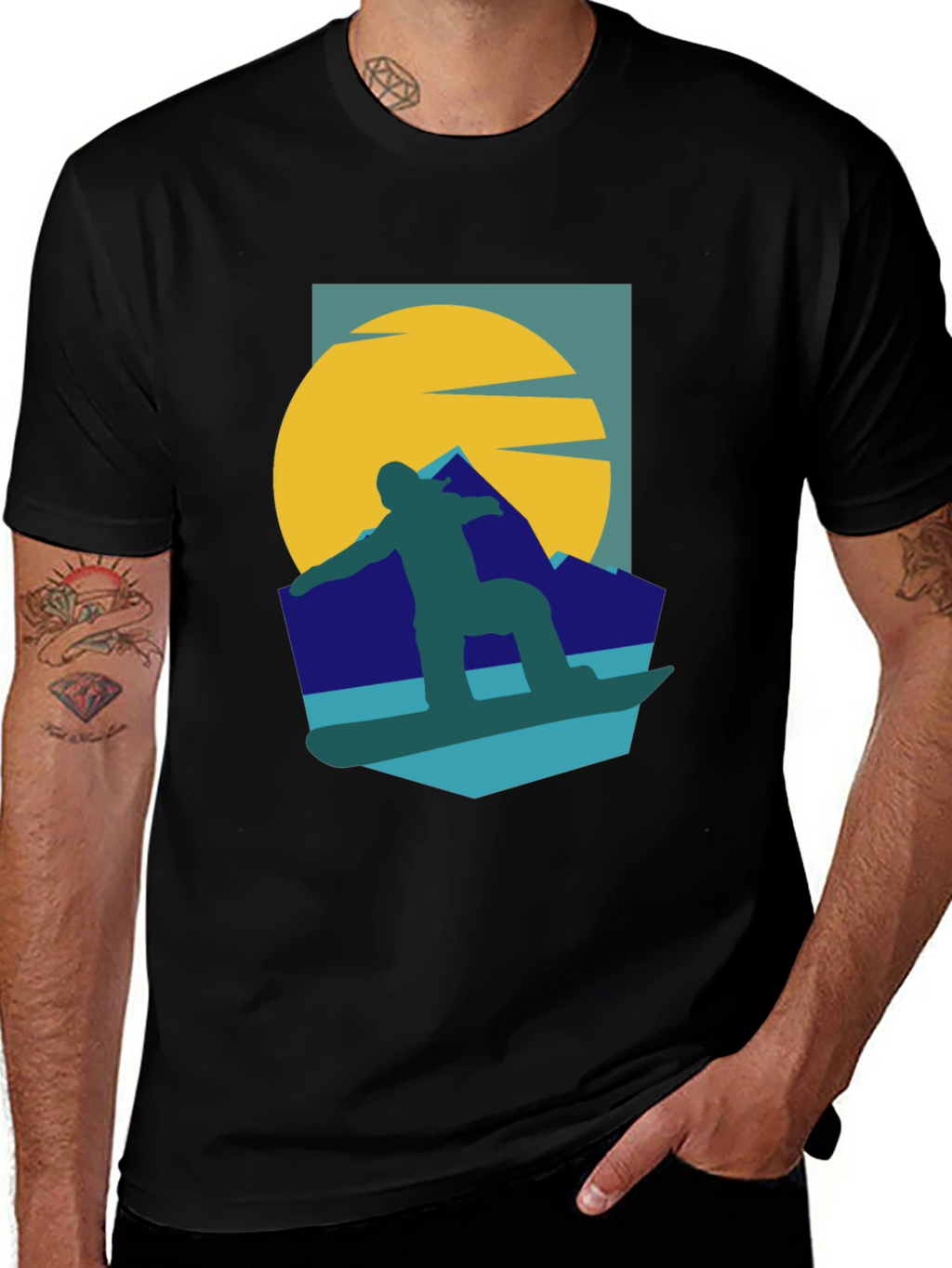 Snowboarder Graphic Tee - Retro Style