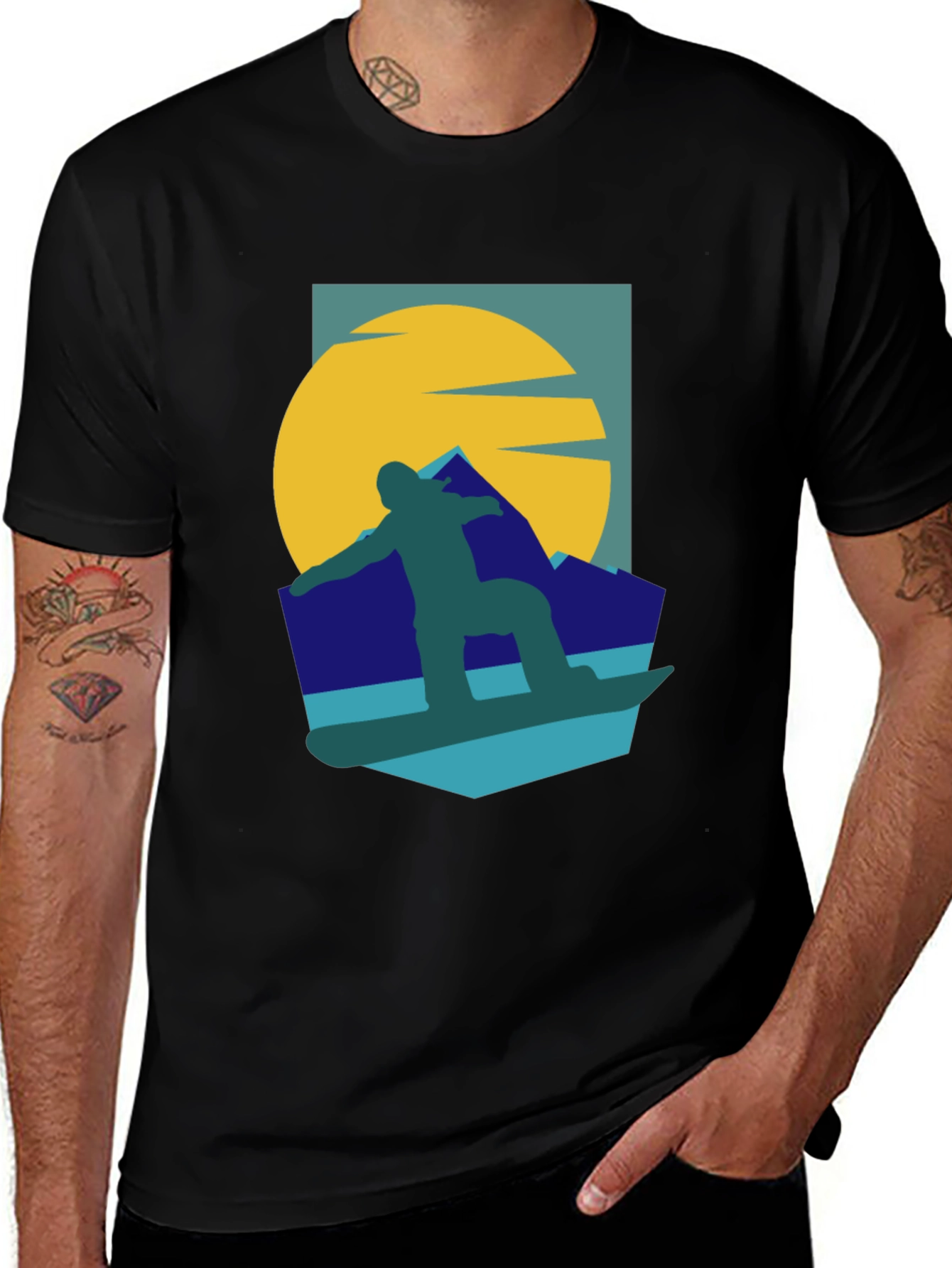 Snowboarder Graphic Tee - Retro Style