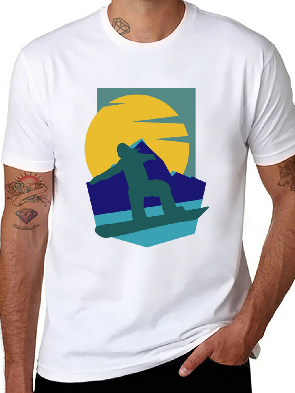 Snowboarder Graphic Tee - Retro Style