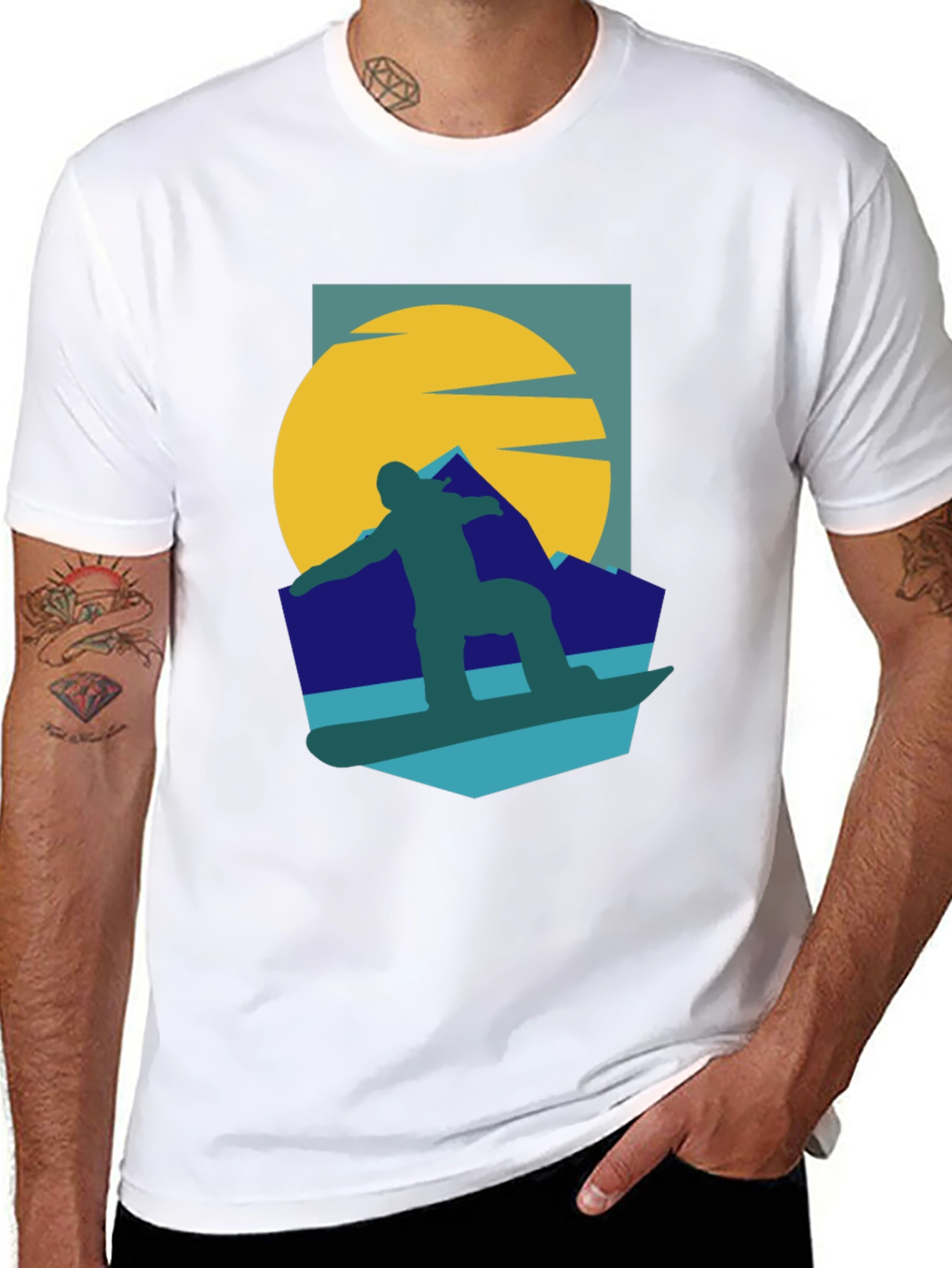 Snowboarder Graphic Tee - Retro Style