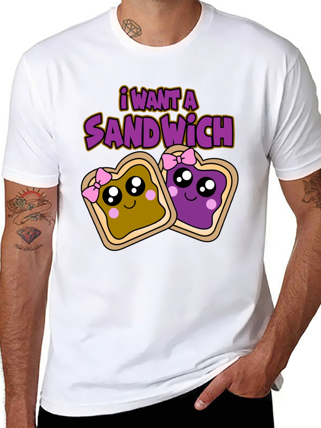 I Want a Sandwich T-Shirt - Cartoon Style