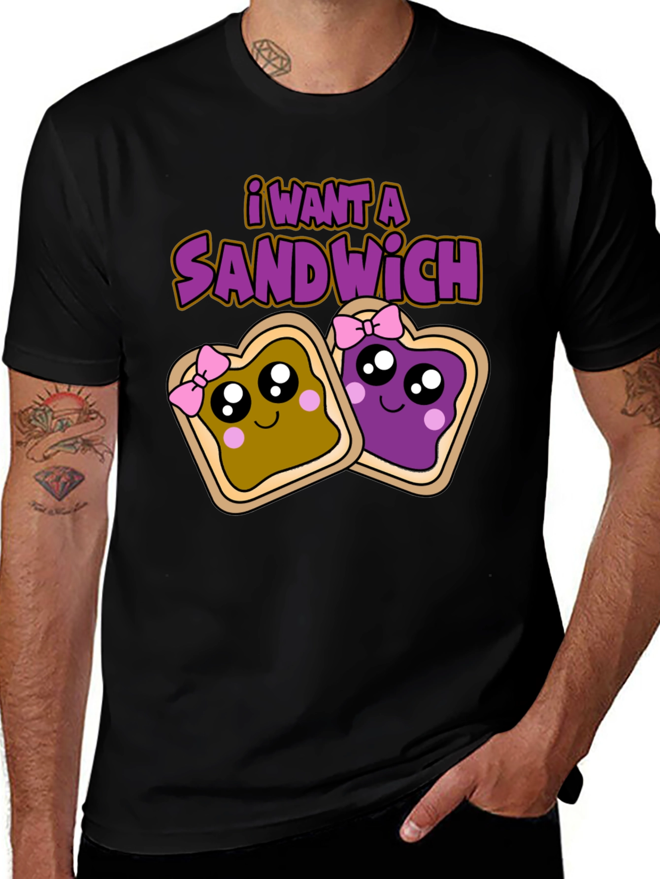I Want a Sandwich T-Shirt - Cartoon Style