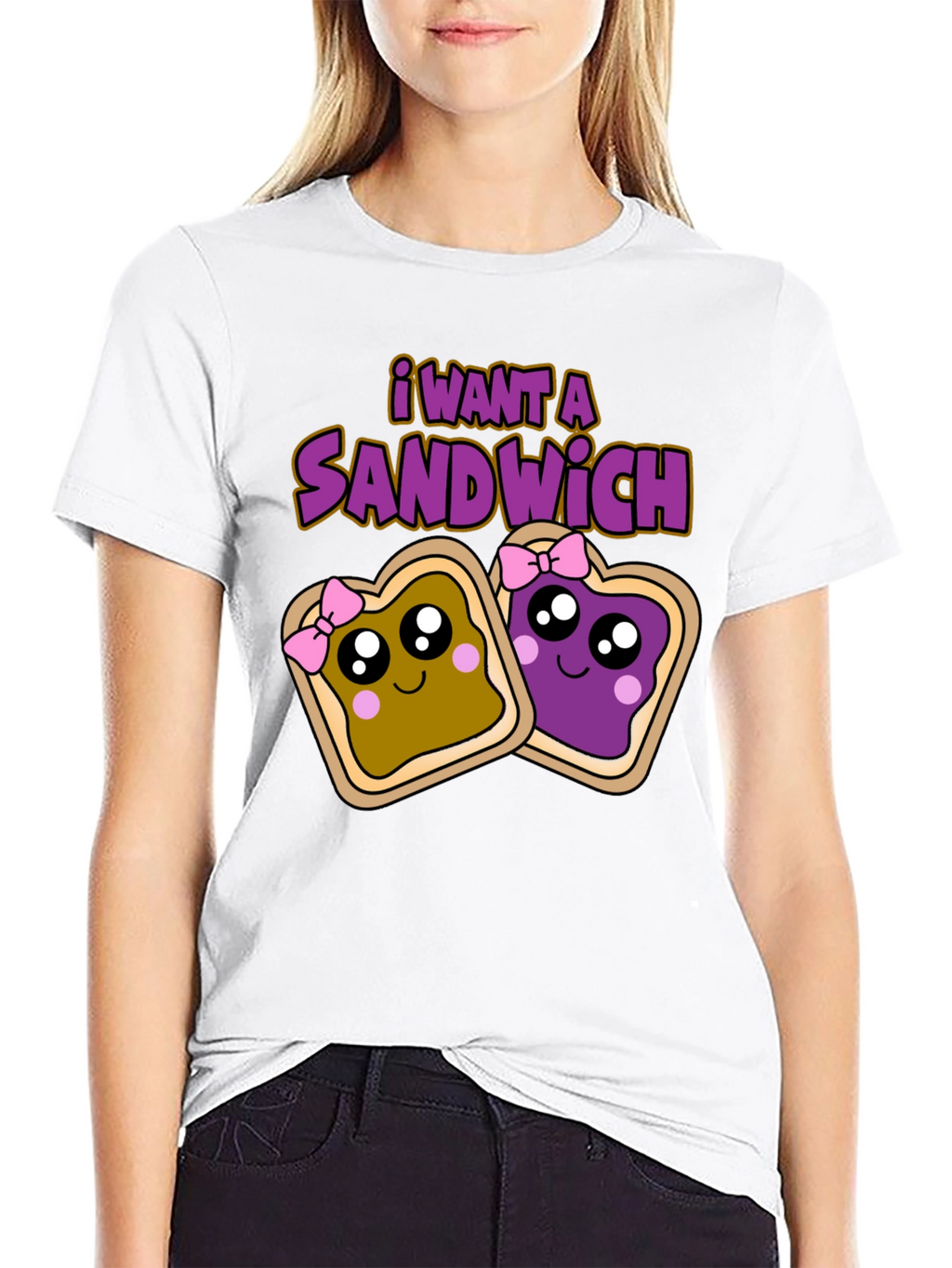 I Want a Sandwich T-Shirt - Cartoon Style