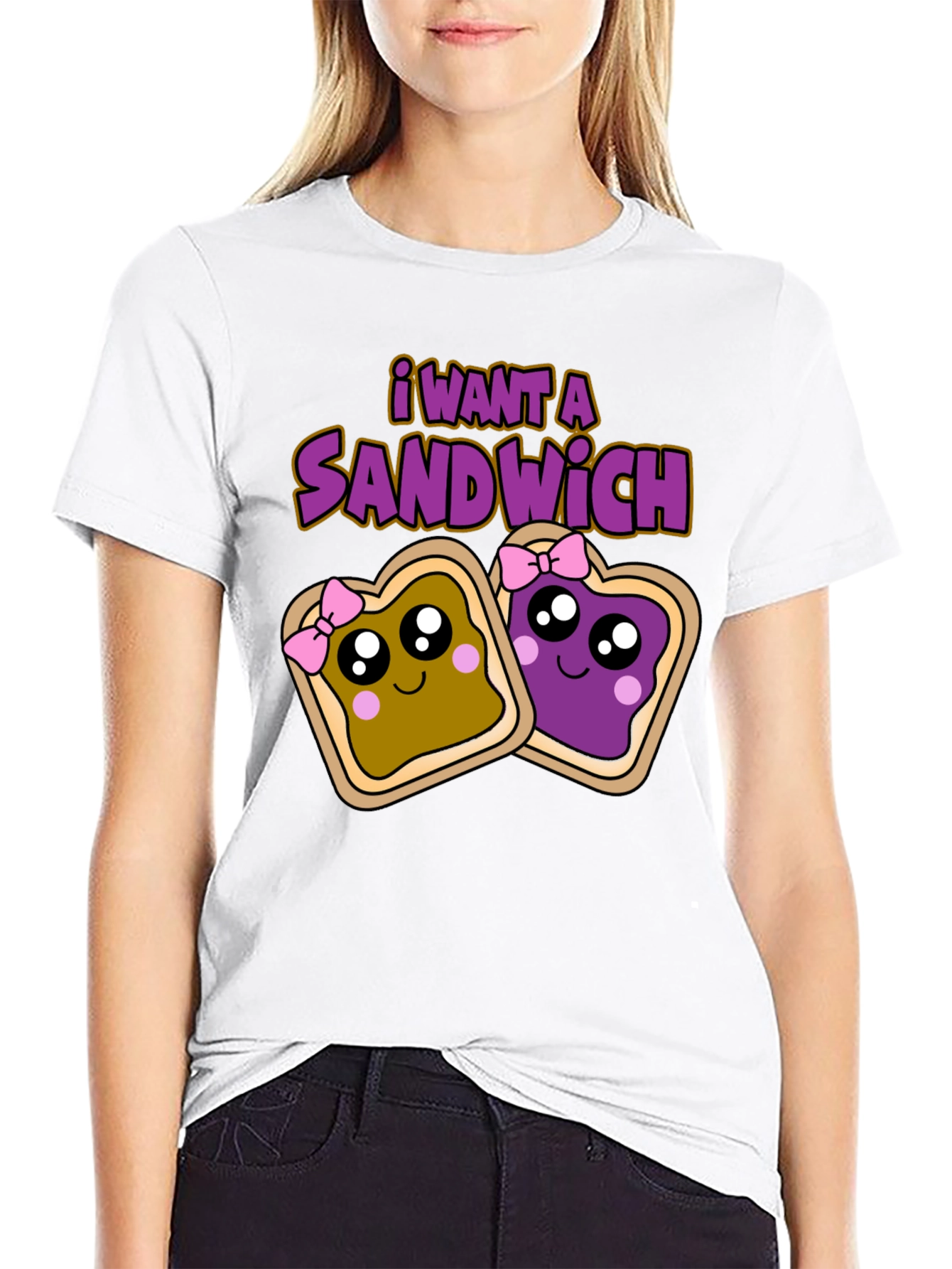 I Want a Sandwich T-Shirt - Cartoon Style