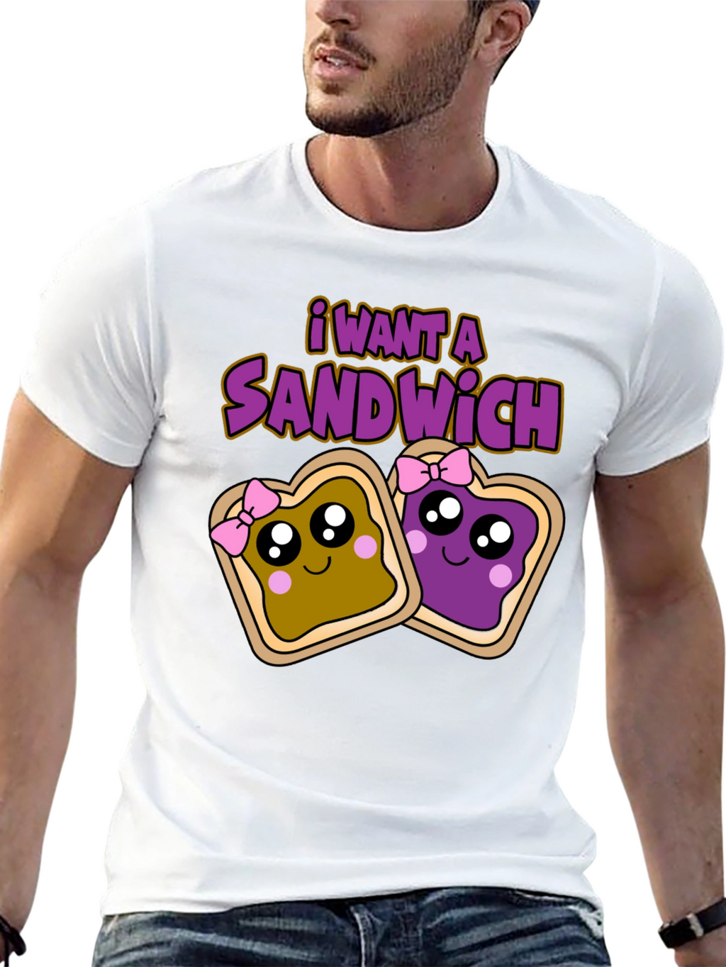 I Want a Sandwich T-Shirt - Cartoon Style