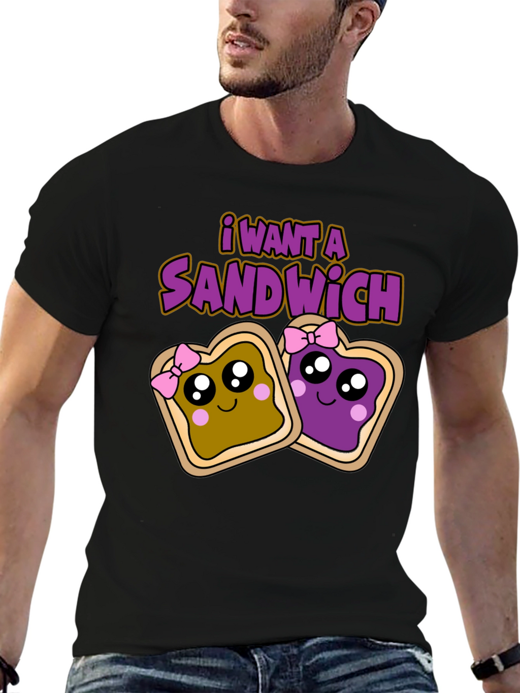 I Want a Sandwich T-Shirt - Cartoon Style