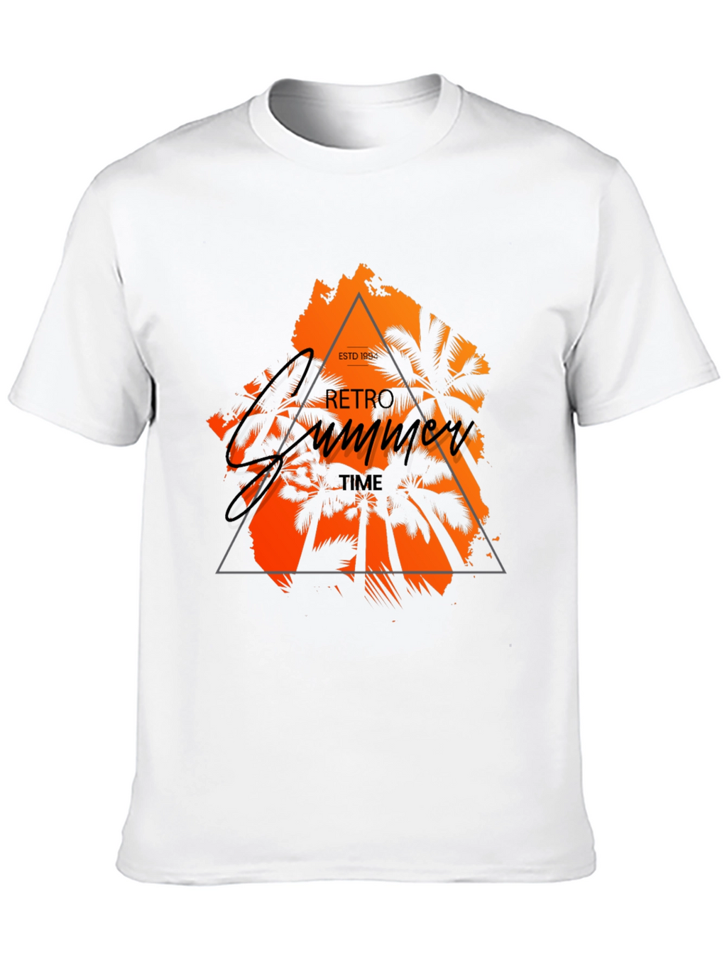 Retro Summer Time Graphic Black T-Shirt