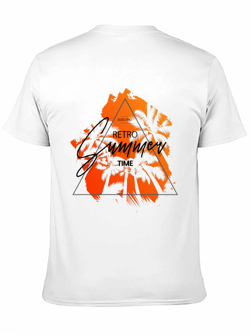 Retro Summer Time Graphic Black T-Shirt