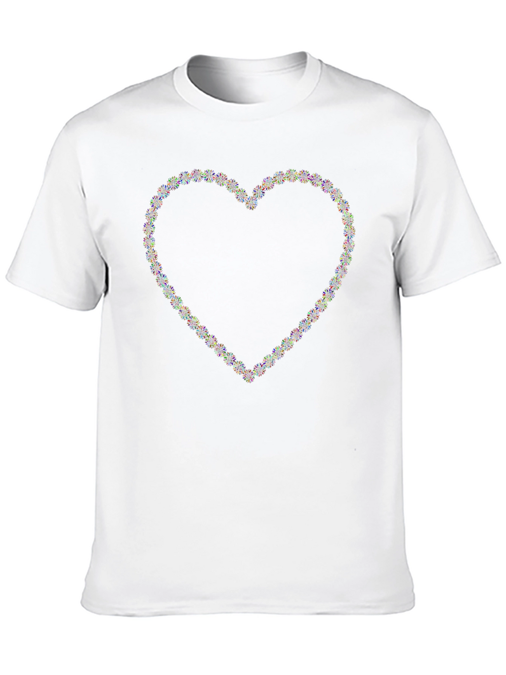 Heart Fireworks Graphic Tee - Black Crew Neck