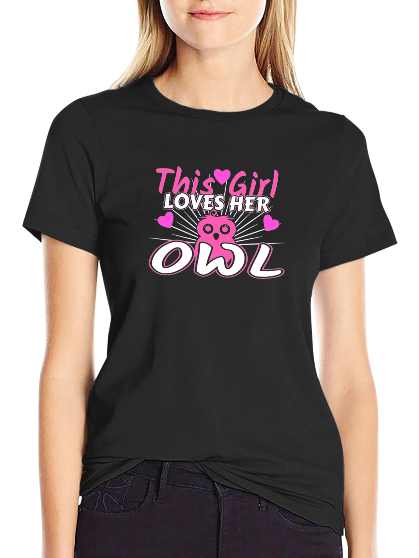 This Girl Loves Her Owl Graphic T-Shirt - Trendy Tee