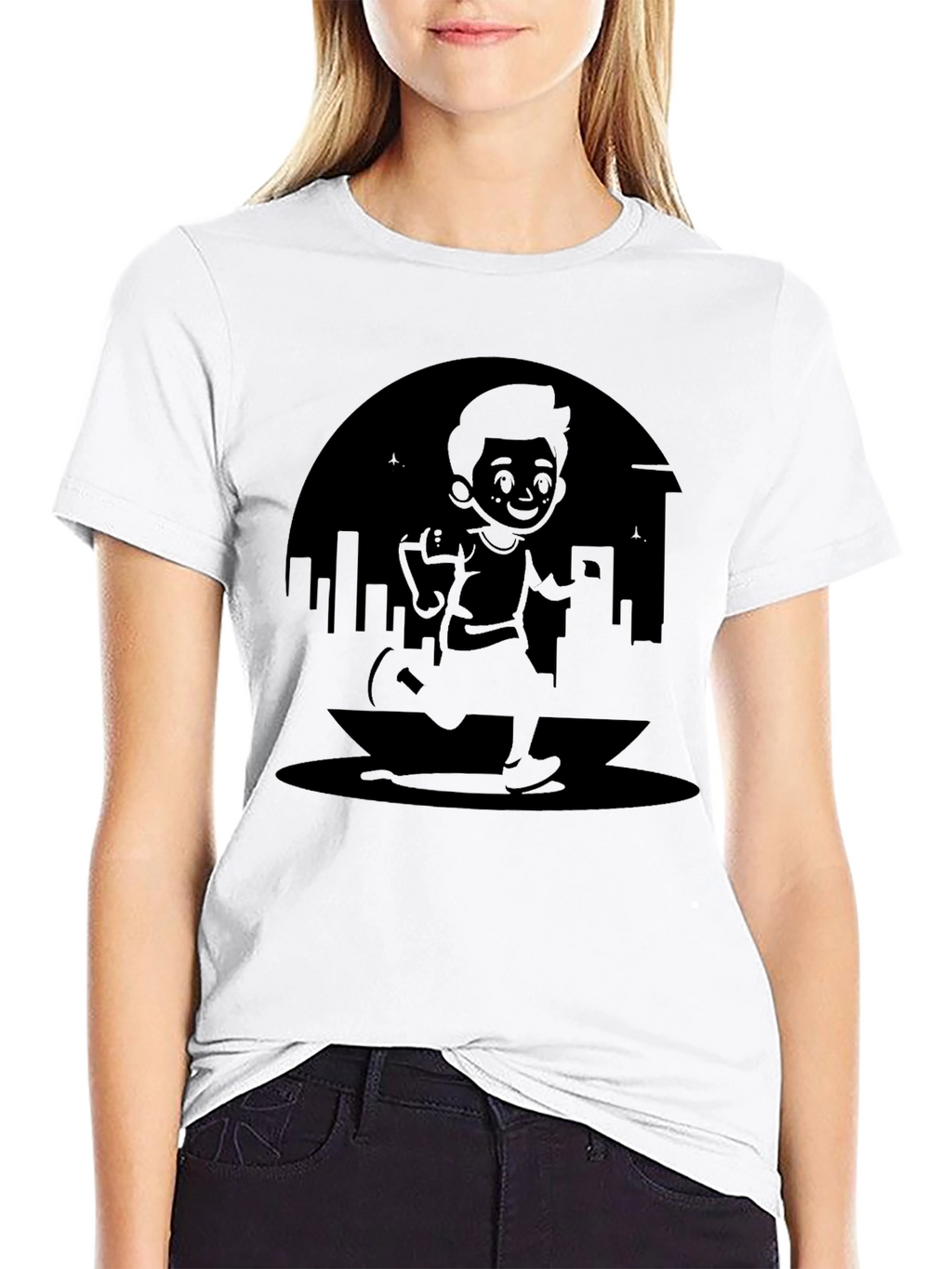 Urban Runner Graphic T-Shirt - Black