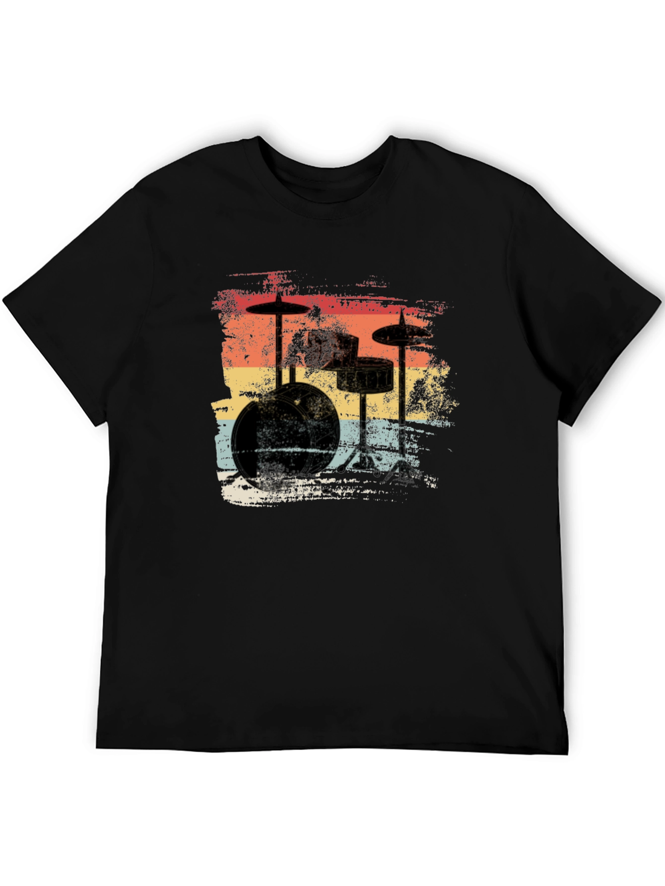 Retro Drum Set T-Shirt - Vintage Style Music Tee