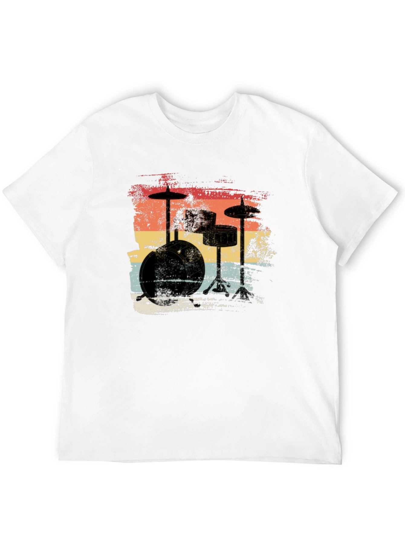 Retro Drum Set T-Shirt - Vintage Style Music Tee