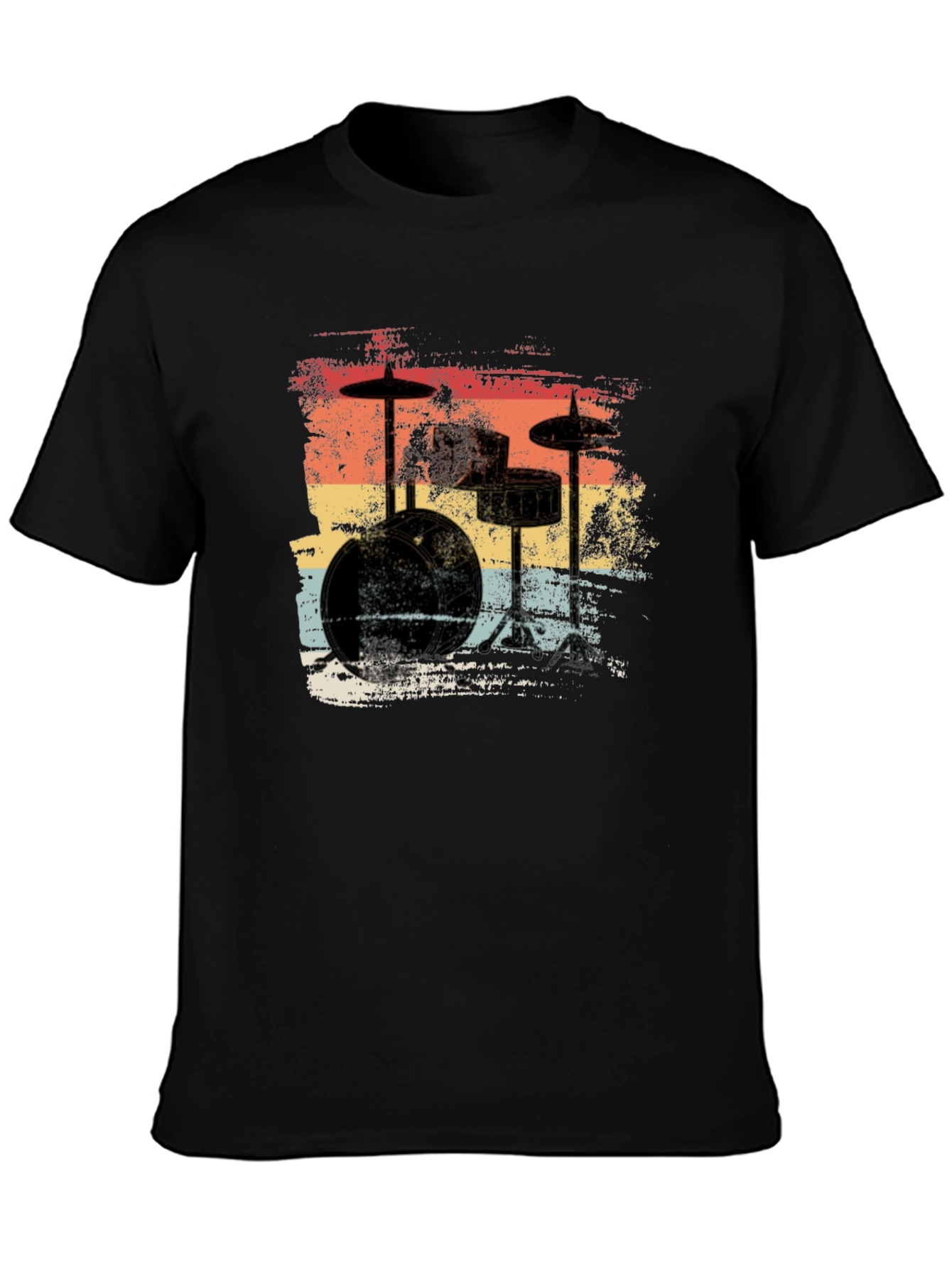 Retro Drum Set T-Shirt - Vintage Style Music Tee