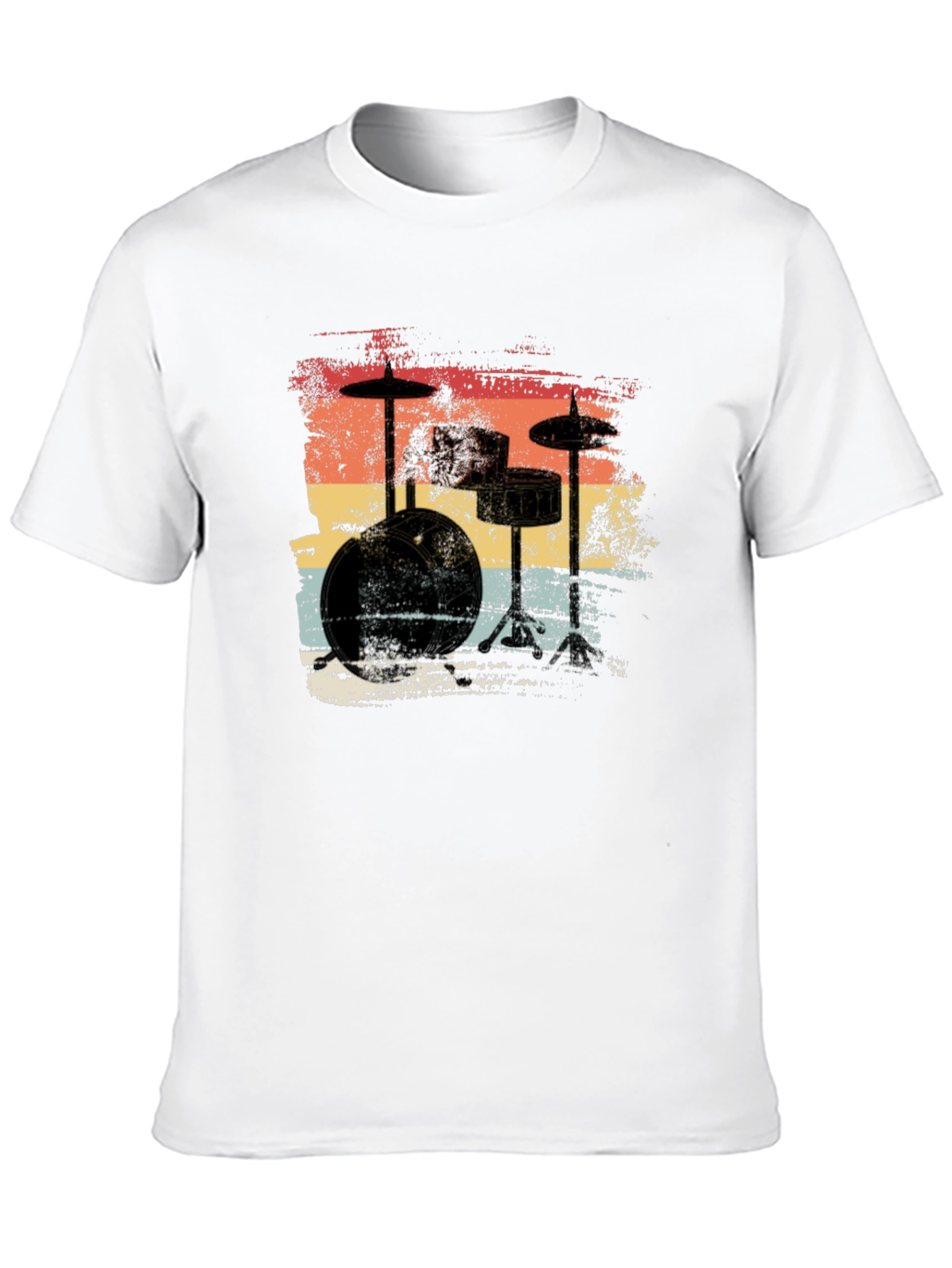 Retro Drum Set T-Shirt - Vintage Style Music Tee