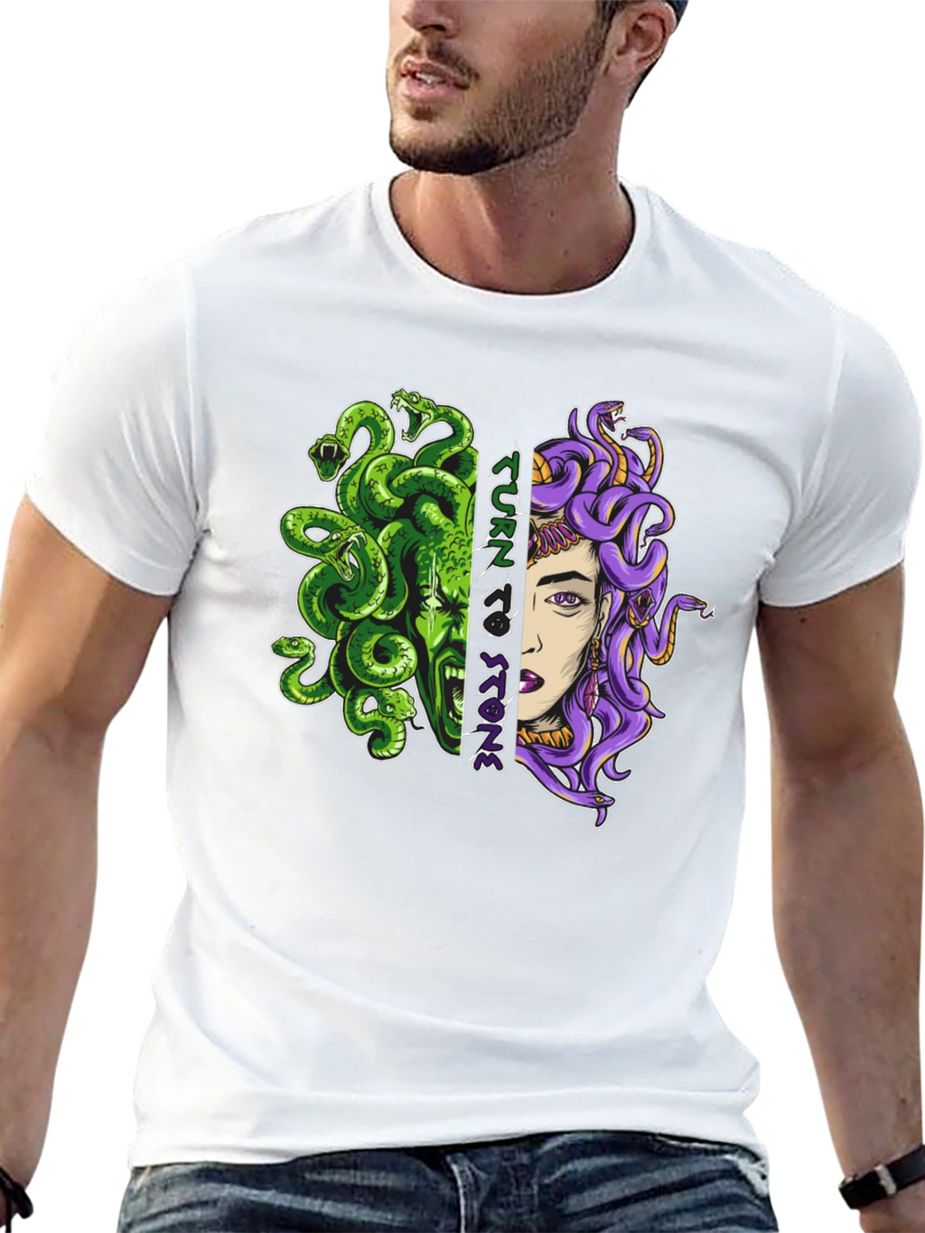 Medusa Turn to Stone Graphic T-Shirt