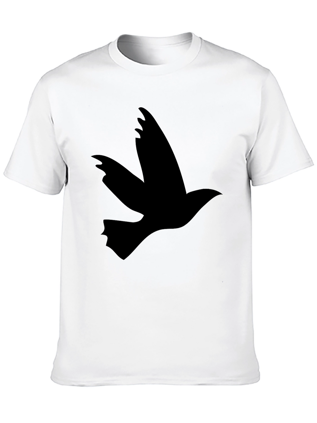 Black T-Shirt with Flying Bird Design