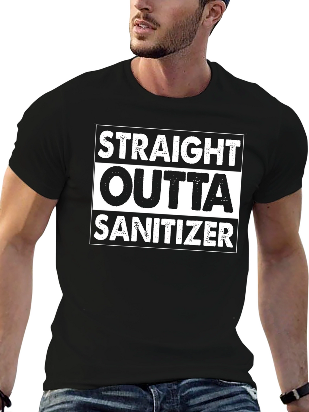 Straight Outta Sanitizer T-Shirt - Novelty Pandemic Humor