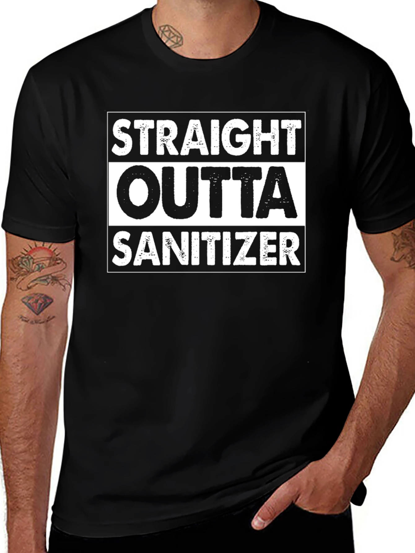 Straight Outta Sanitizer T-Shirt - Novelty Pandemic Humor