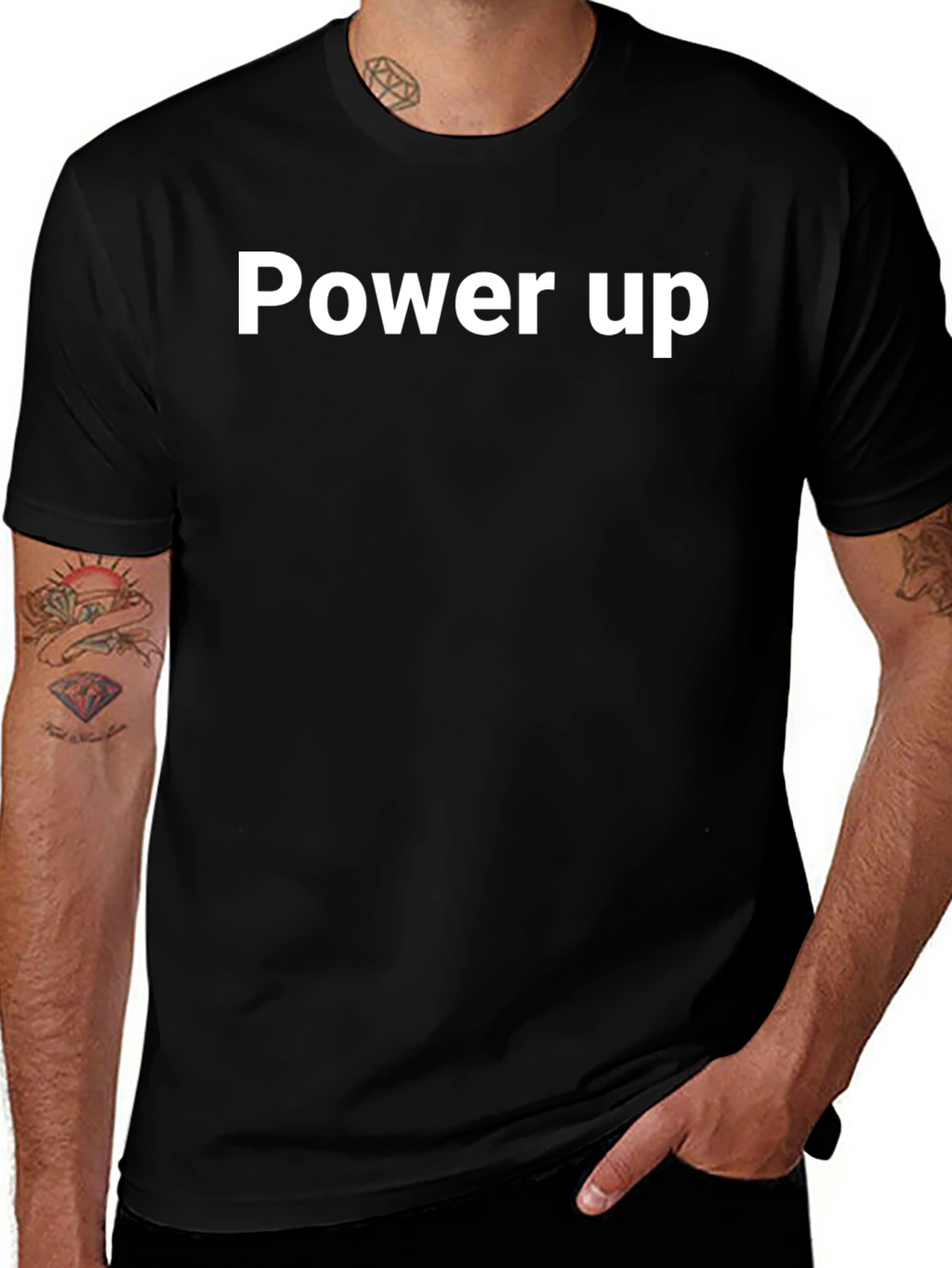 Power Up Black Graphic Tee