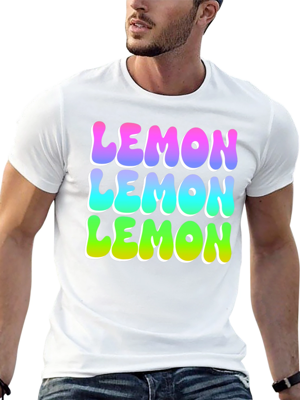 Lemon Graphic Tee - Funky Fruit Design Black T-Shirt