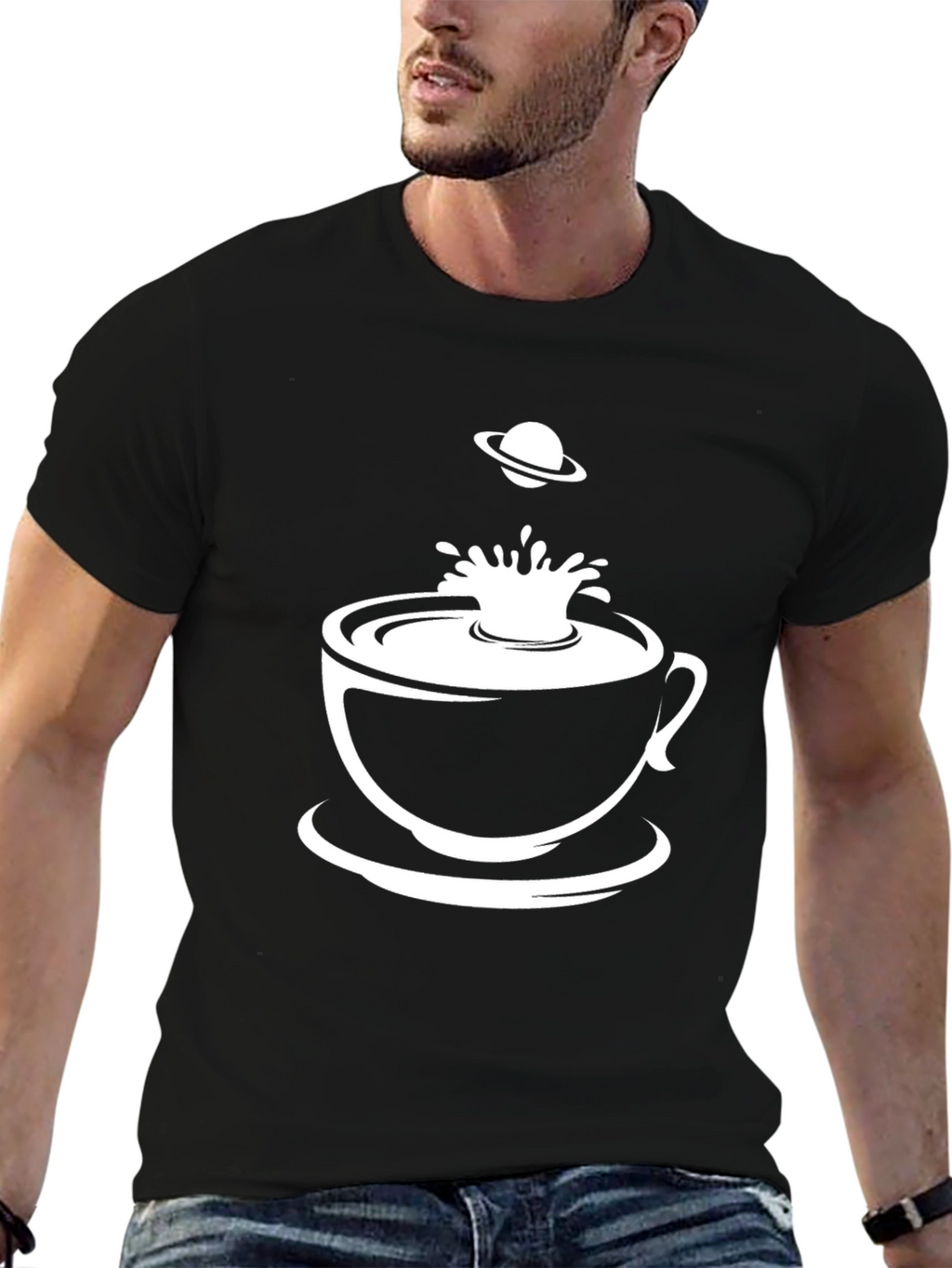 Cosmic Coffee Black T-Shirt