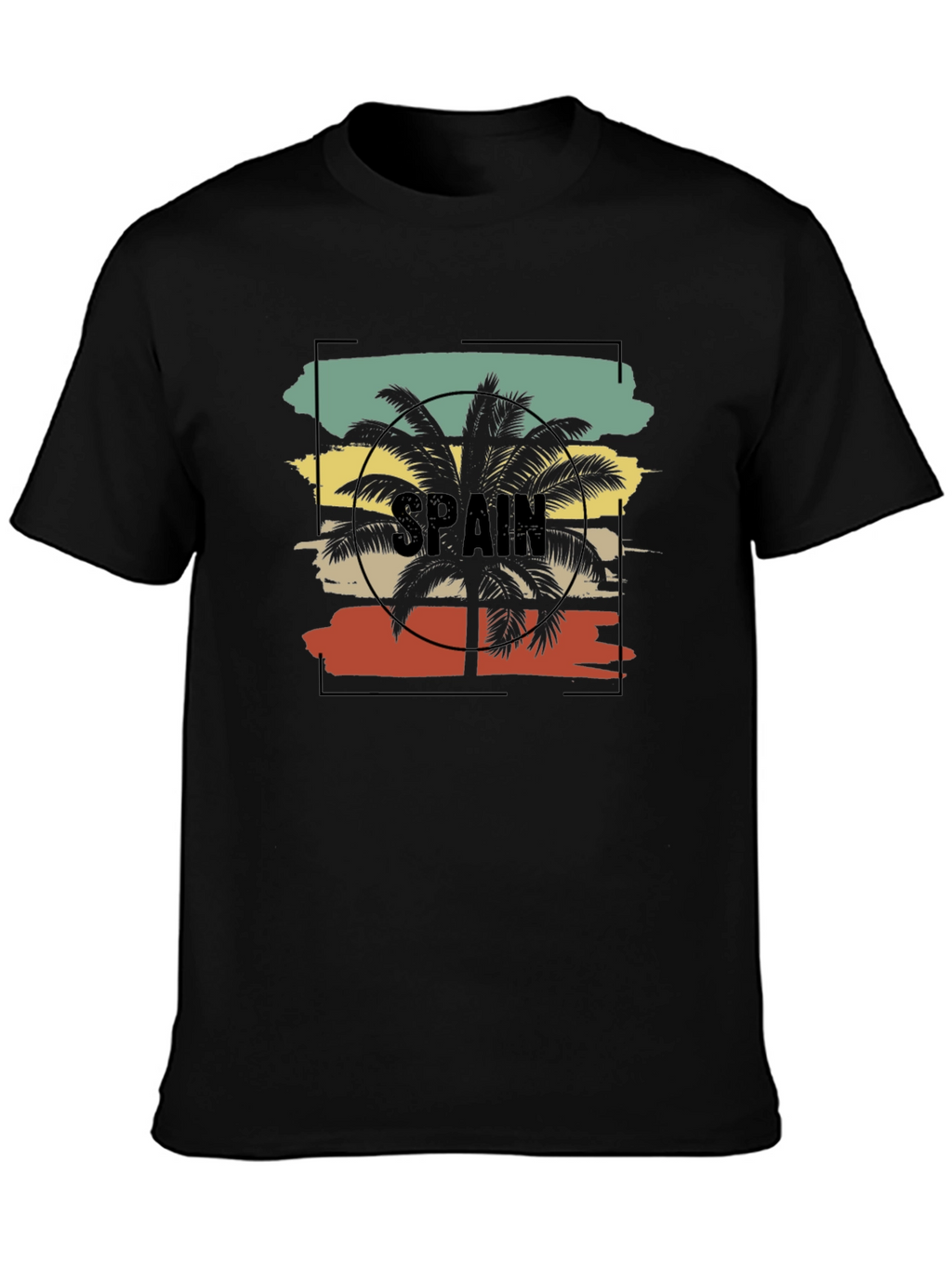 Spain Palm Tree Graphic Tee - Retro Style