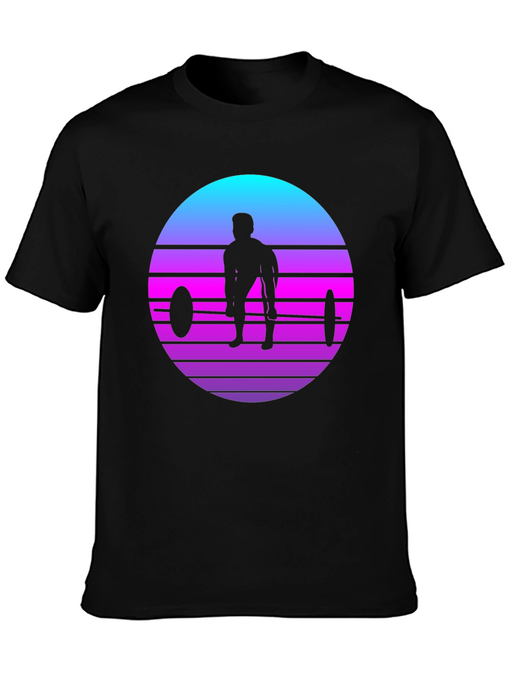 Retro Weightlifting Sunset T-Shirt
