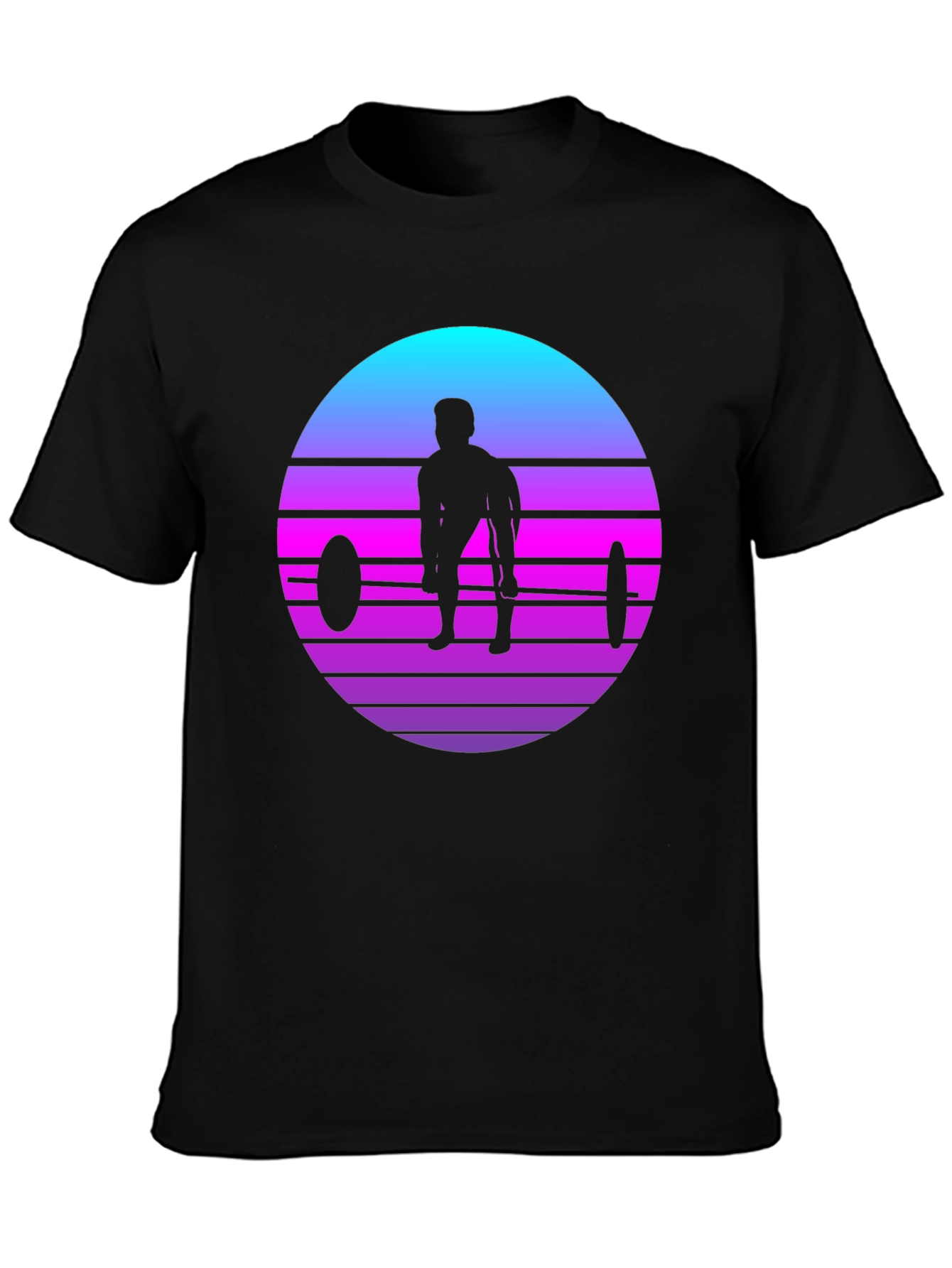 Retro Weightlifting Sunset T-Shirt