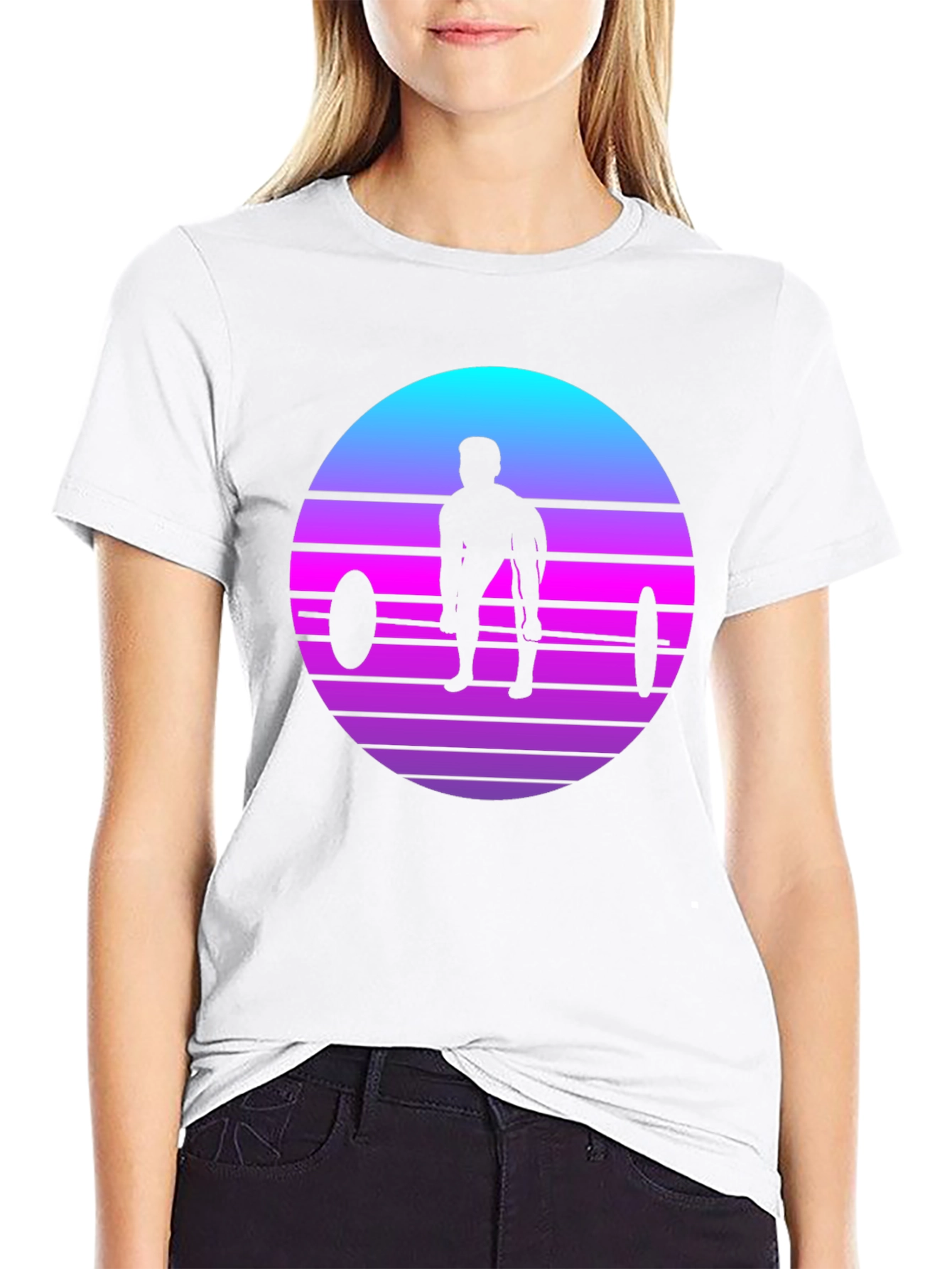 Retro Weightlifting Sunset T-Shirt