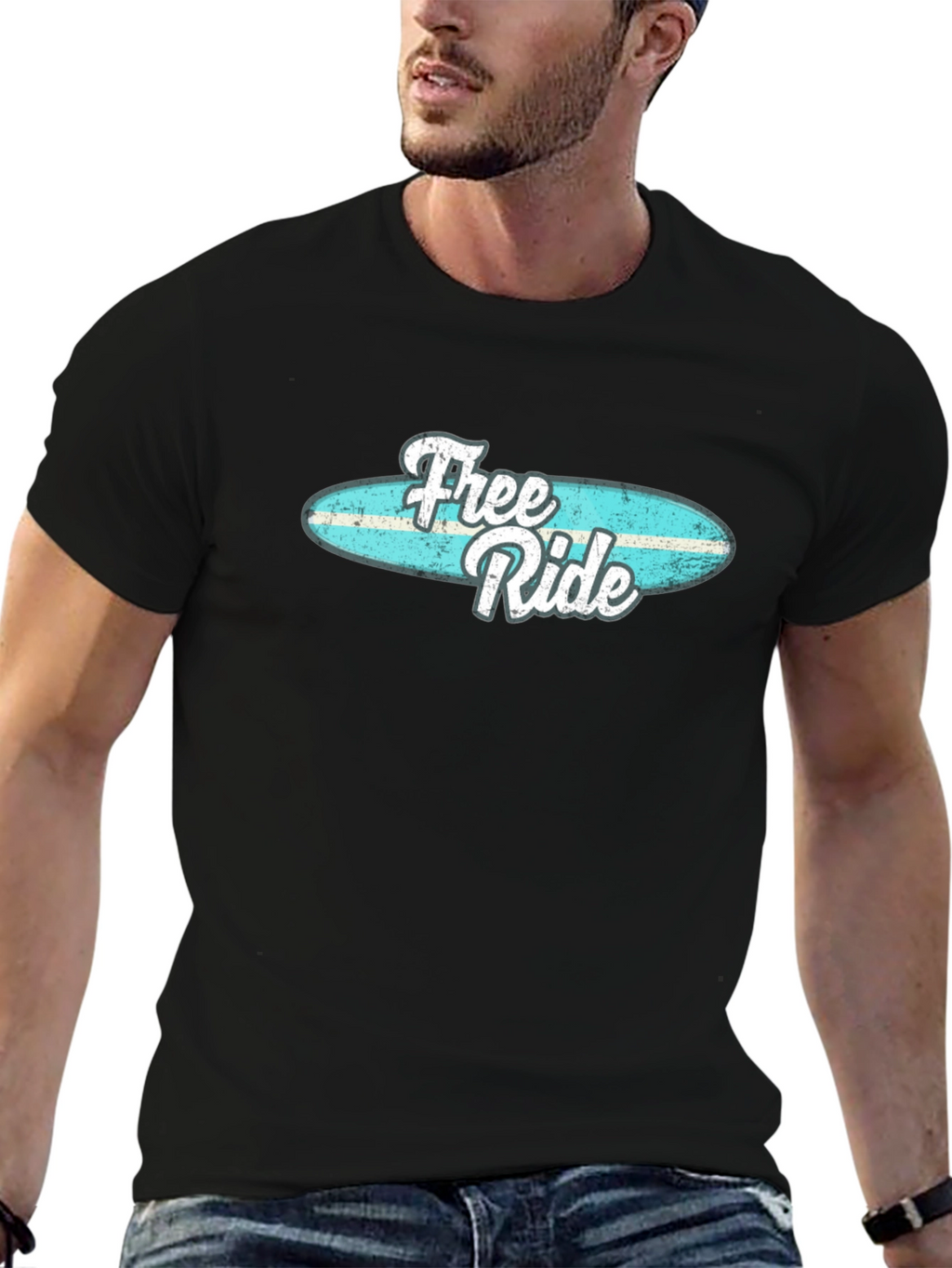 Free Ride Surfboard Graphic T-Shirt