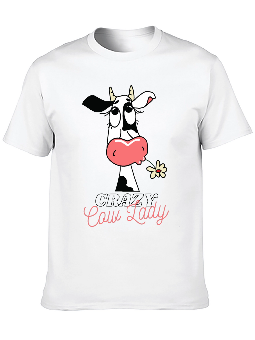 Crazy Cow Lady Graphic Tee - Black Cotton T-Shirt