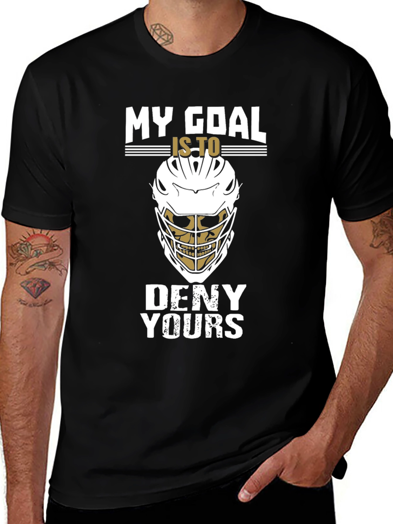 Lacrosse Goalie T-Shirt: My Goal Is To Deny Yours