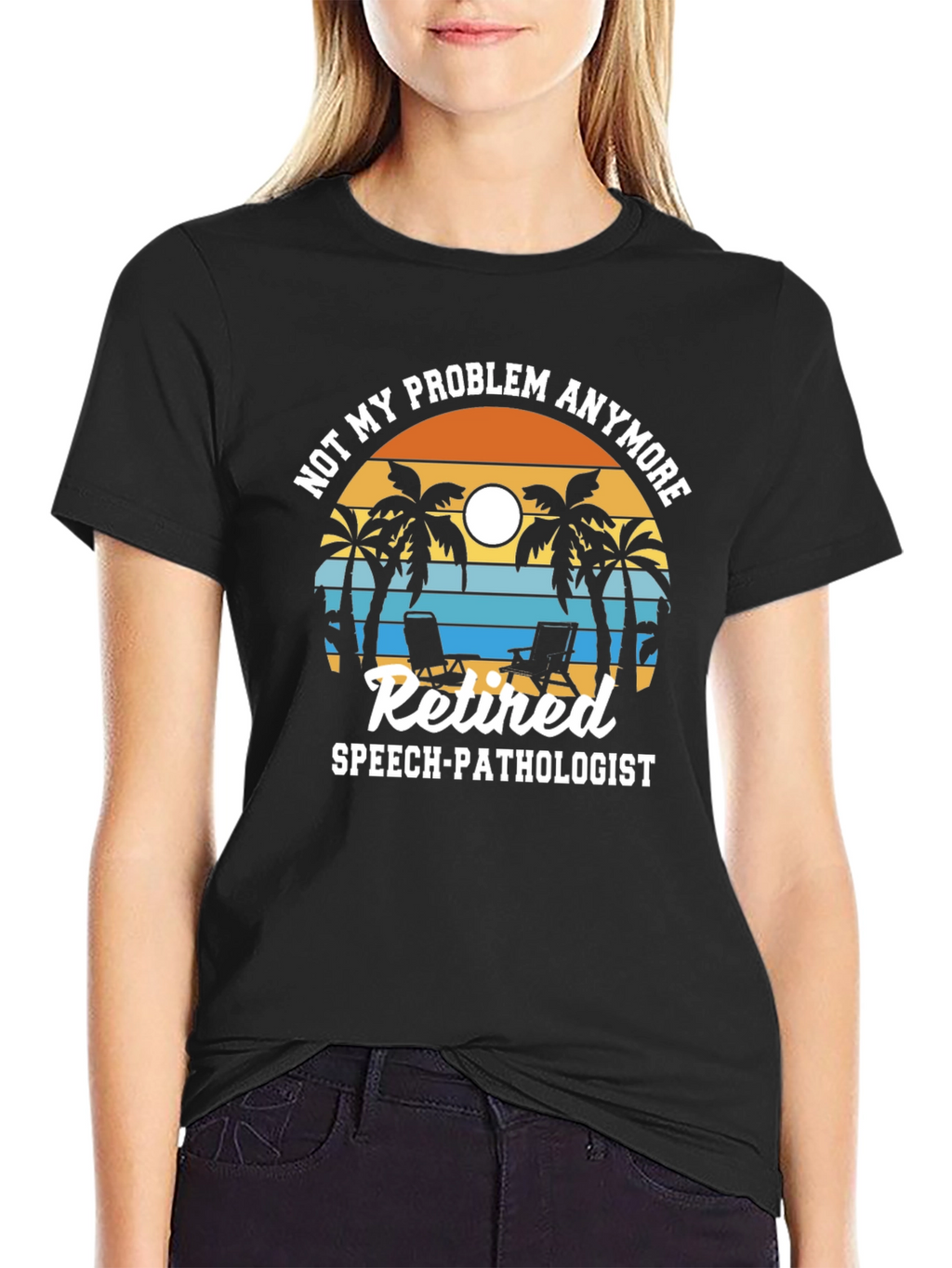Retired Speech Pathologist T-Shirt - Beach Scene