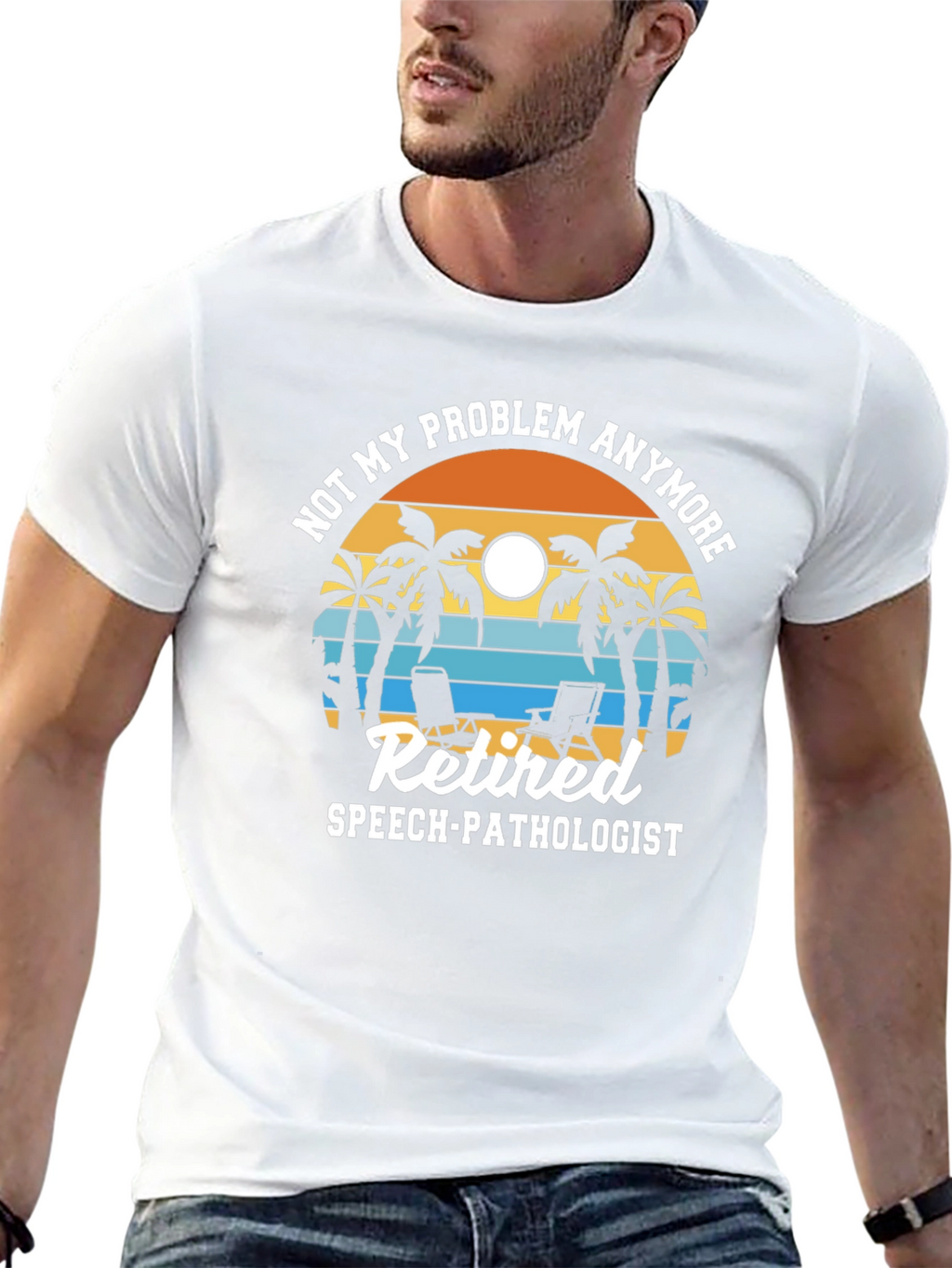 Retired Speech Pathologist T-Shirt - Beach Scene