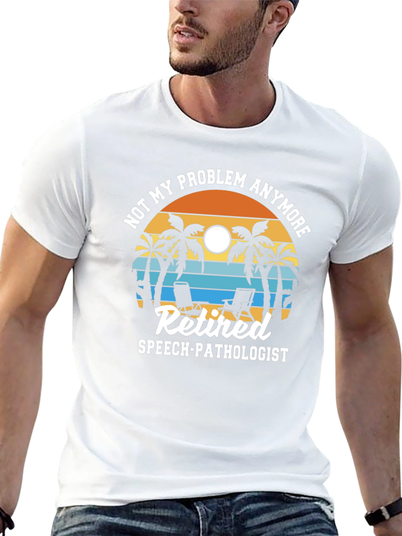 Retired Speech Pathologist T-Shirt - Beach Scene