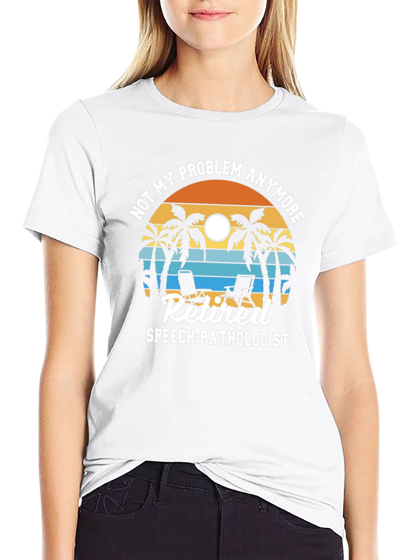 Retired Speech Pathologist T-Shirt - Beach Scene