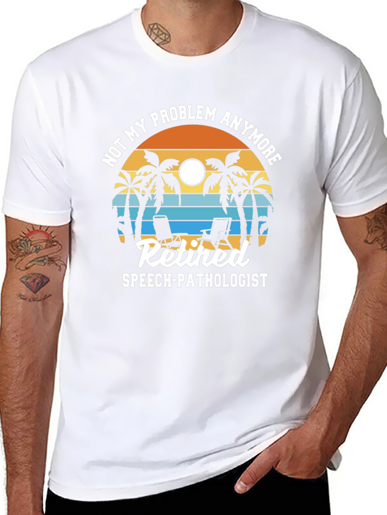 Retired Speech Pathologist T-Shirt - Beach Scene