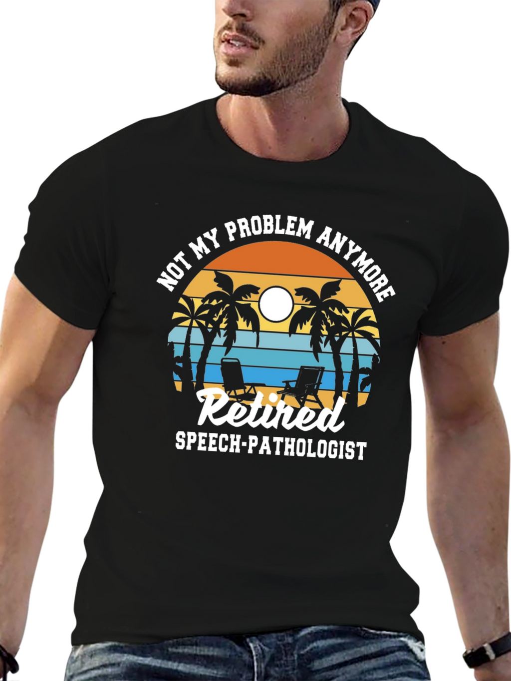 Retired Speech Pathologist T-Shirt - Beach Scene