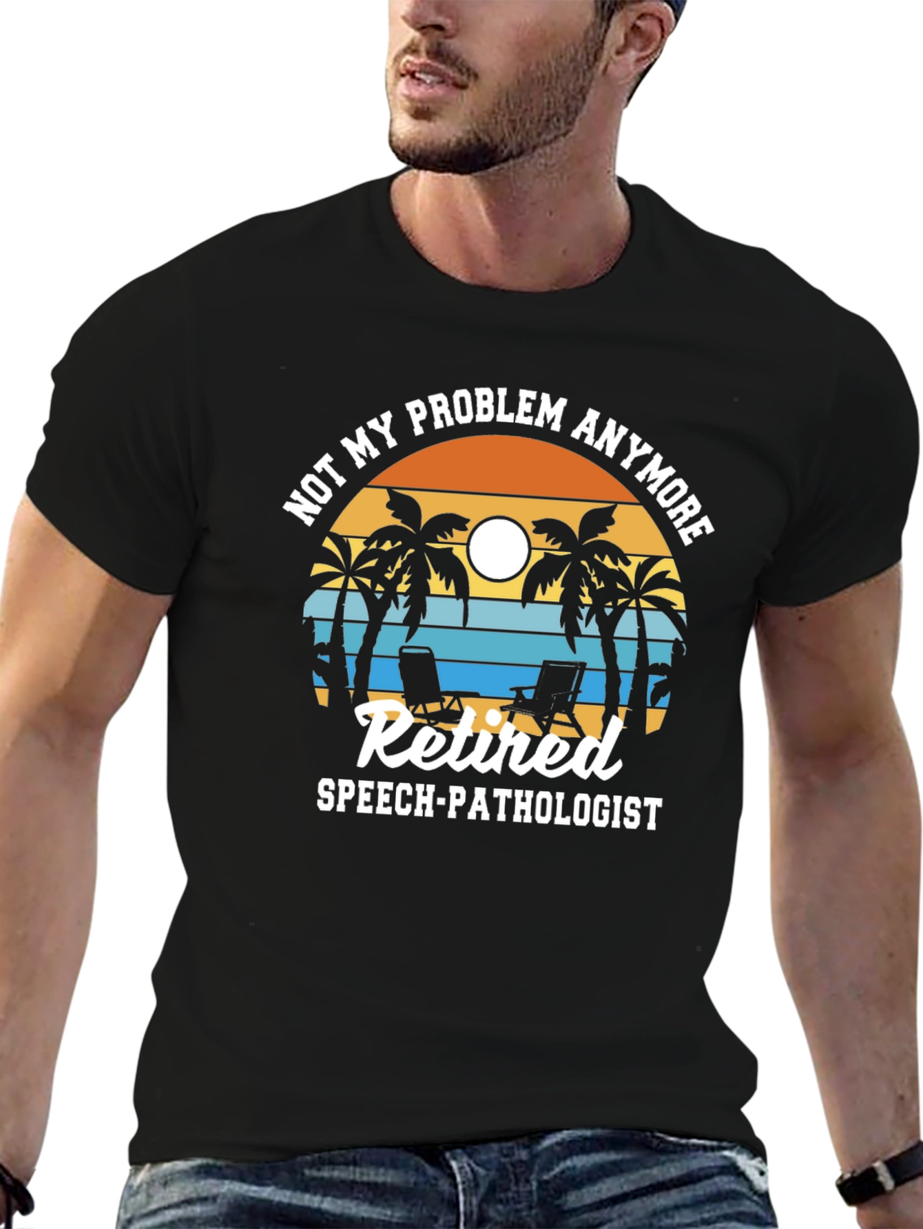 Retired Speech Pathologist T-Shirt - Beach Scene