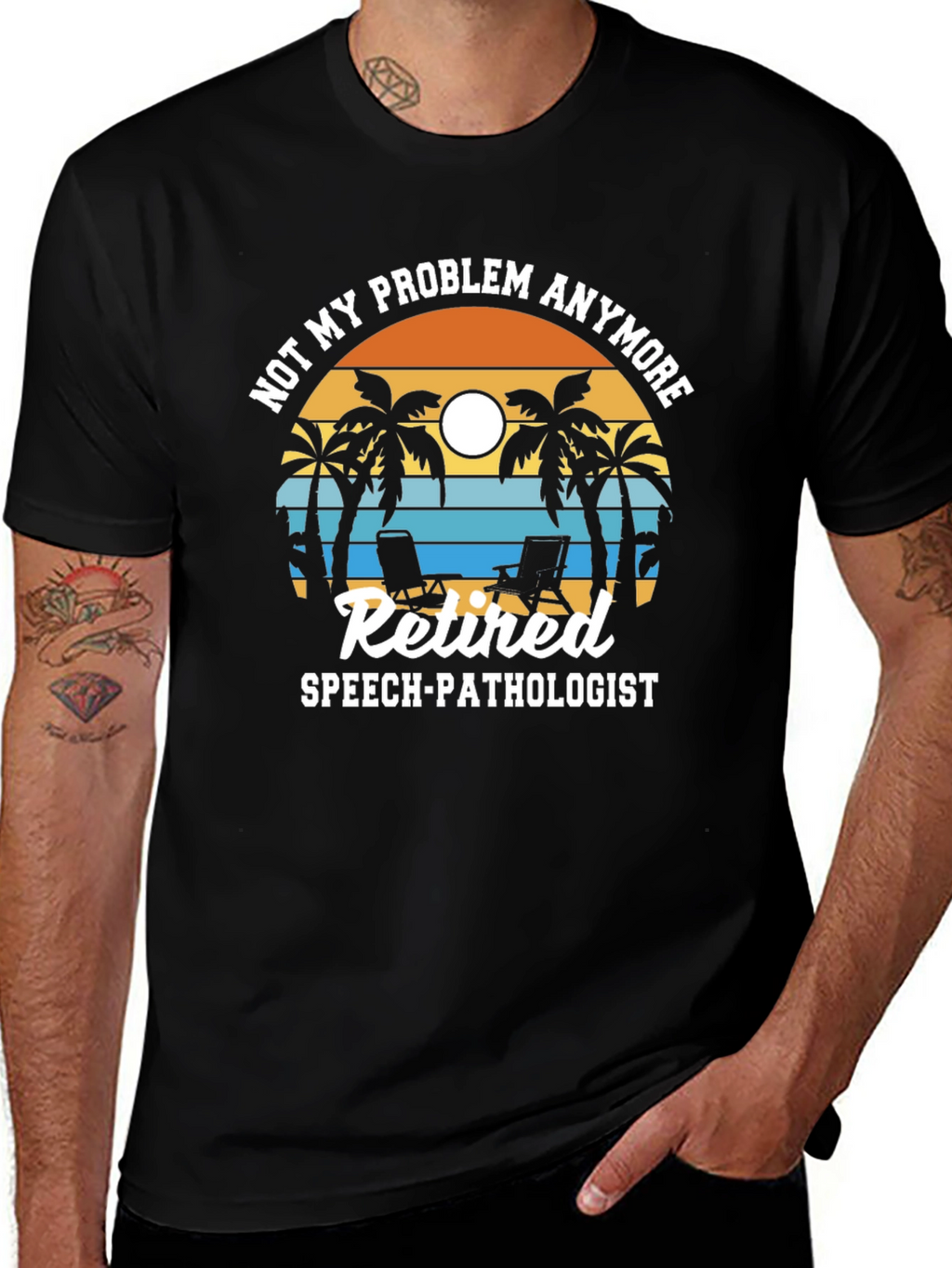 Retired Speech Pathologist T-Shirt - Beach Scene