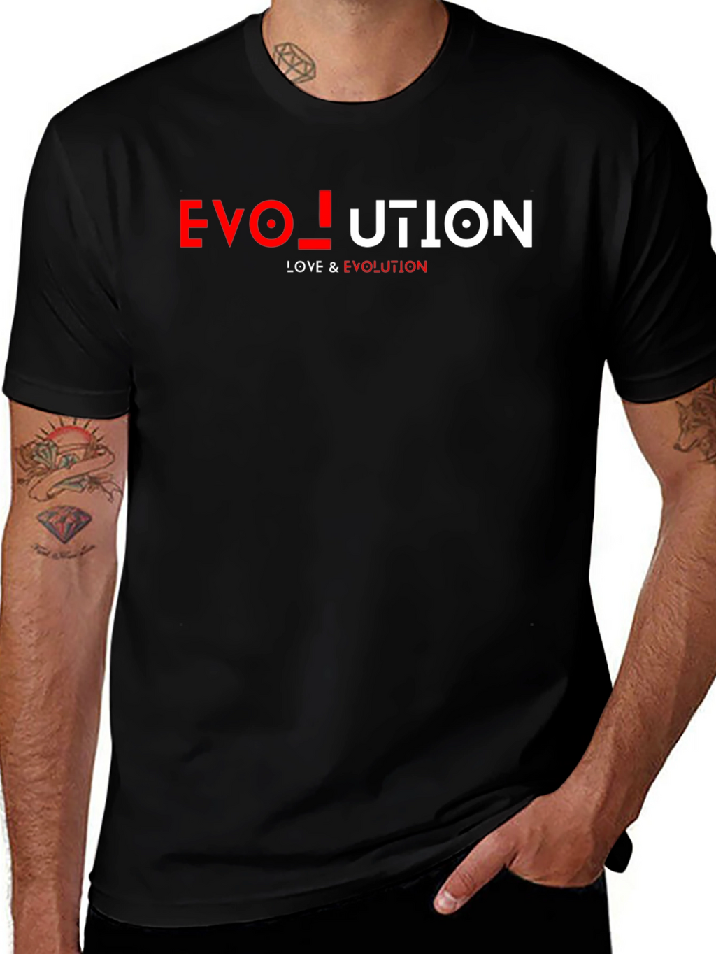 Evolution Graphic Print Mens Black T-Shirt