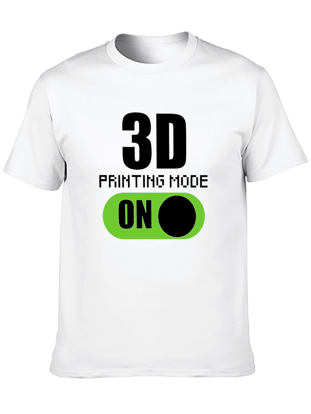 3D Printing Mode On T-Shirt - Black